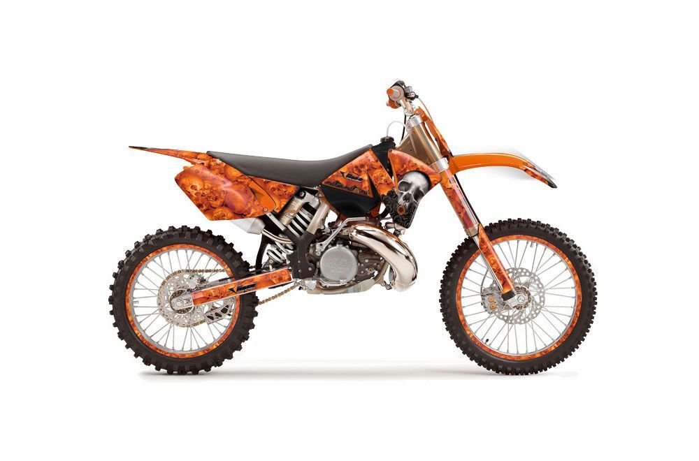 KTM C3 SX / SXS Dirt Bike Graphic Kit - 2001-2002 Bone Collector Orange