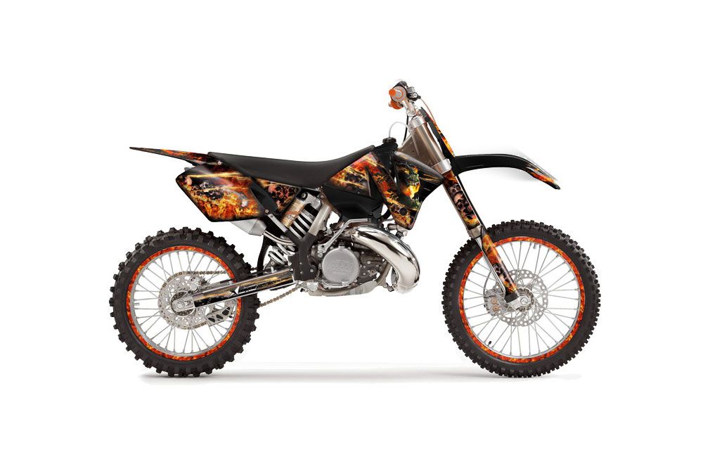 KTM C3 SX / SXS Dirt Bike Graphic Kit - 2001-2002 Firestorm Black
