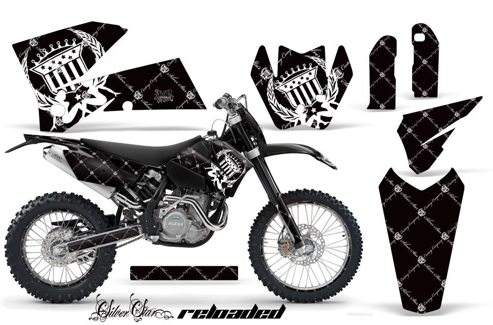 KTM C4 SX Dirt Bike Graphic Kit - 2005-2006 Silver Star - Reloaded White