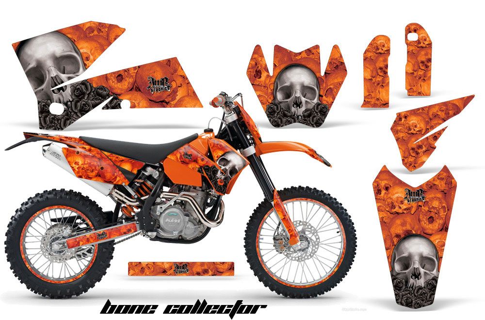 KTM C4 EXC Dirt Bike Graphic Kit - 2005-2007 Bone Collector Orange
