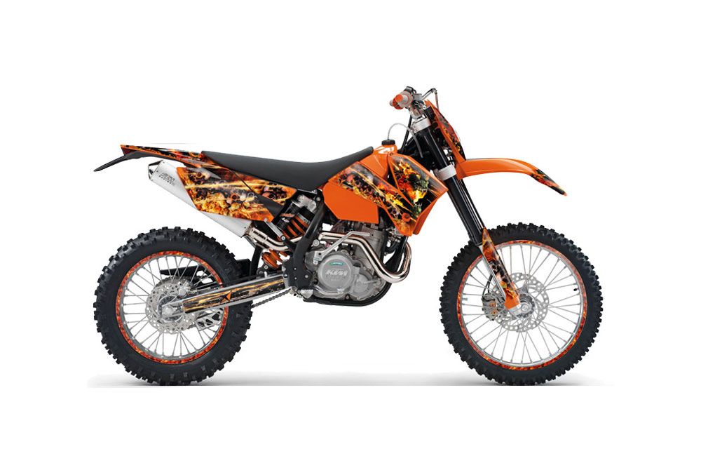 KTM C4 EXC Dirt Bike Graphic Kit - 2005-2007 Firestorm Orange