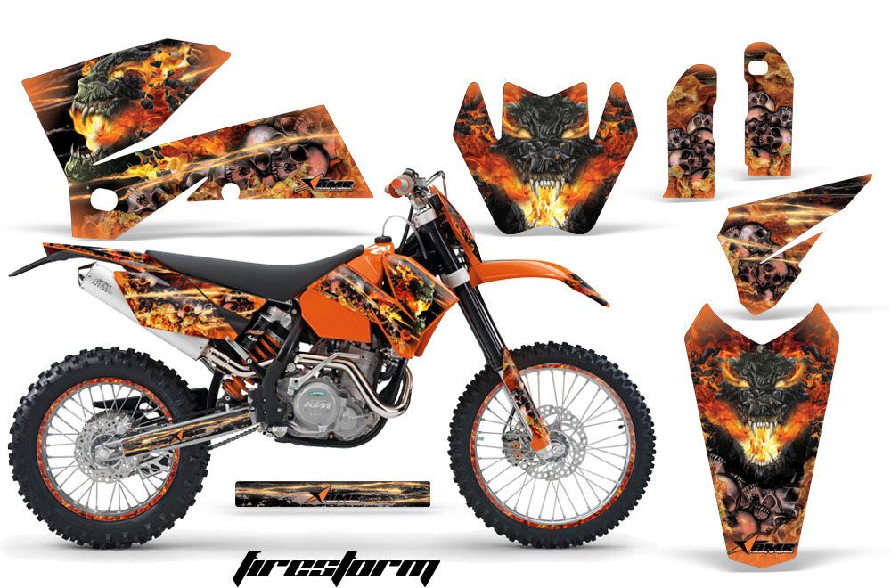 KTM C4 EXC Dirt Bike Graphic Kit - 2005-2007 Firestorm Orange