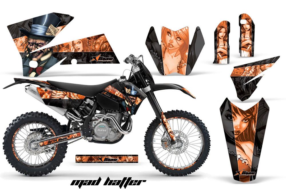 KTM C4 SX Dirt Bike Graphic Kit - 2005-2006 Mad Hatter Black