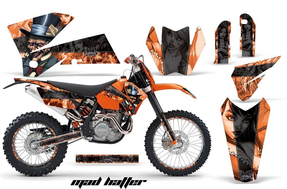 KTM C4 SX Dirt Bike Graphic Kit - 2005-2006 Mad Hatter Orange