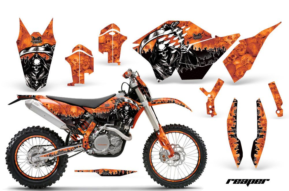 KTM C5 SX / SX-F 125 / 525 Dirt Bike Graphic Kit - 2007-2010 Reaper Orange