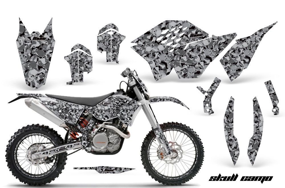 KTM C5 SX / SX-F 125 / 525 Dirt Bike Graphic Kit - 2007-2010 Skull Camo Black