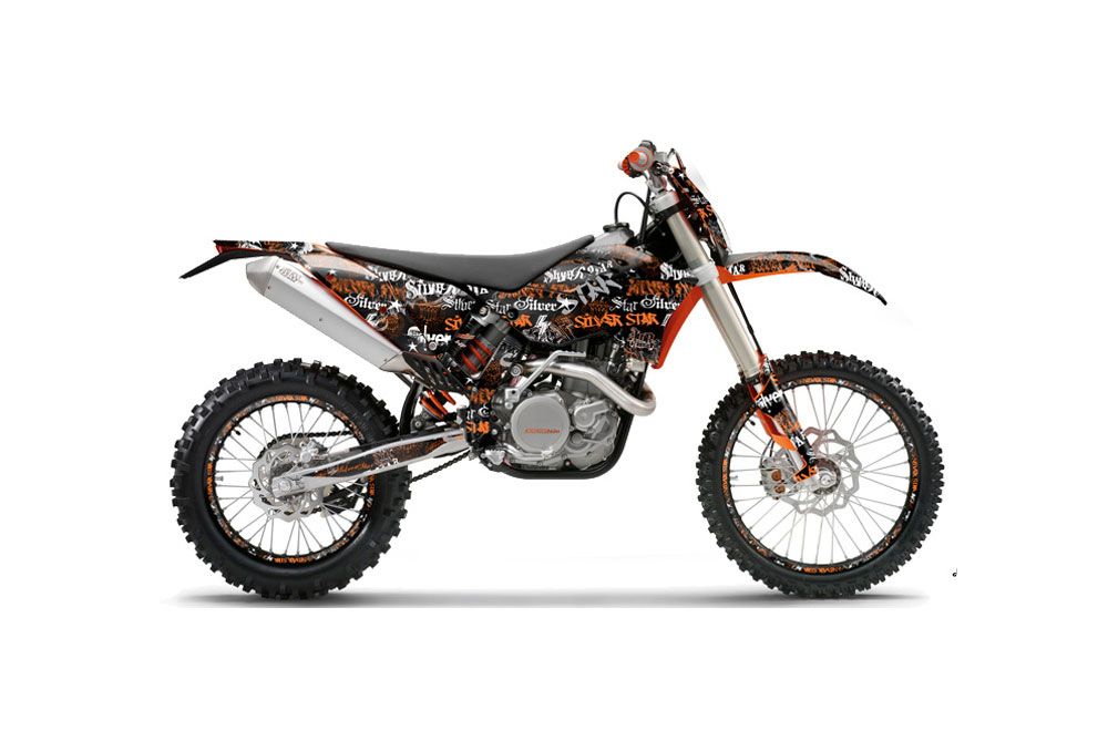 KTM C5 SX / SX-F 125 / 525 Dirt Bike Graphic Kit - 2007-2010 Silver Star - Silverhaze Orange