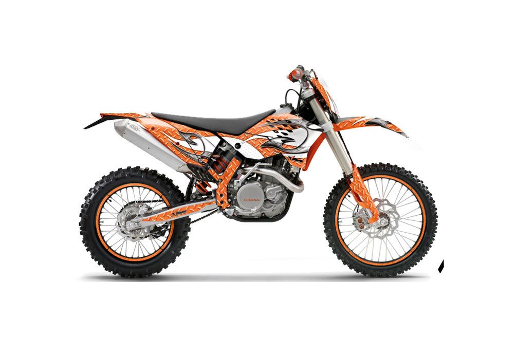 KTM C5 SX / SX-F 125 / 525 Dirt Bike Graphic Kit - 2007-2010 Tribal Flames White