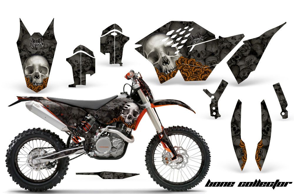 KTM C5 XC 125 / 525 Dirt Bike Graphic Kit - 2008-2010 Bone Collector Black