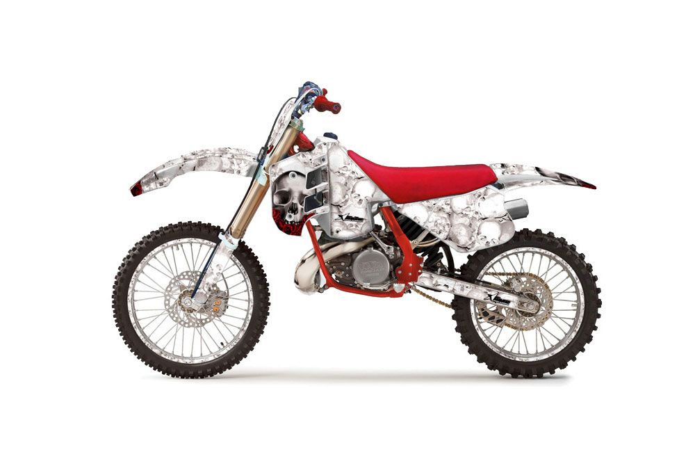 KTM C8 MXC / EXC 250 Dirt Bike Graphic Kit - 1990-1992 Bone Collector White