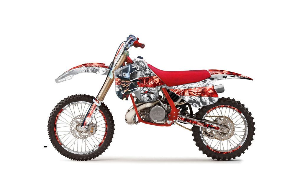KTM C8 MXC / EXC 300 Dirt Bike Graphic Kit - 1990-1992 Mad Hatter White
