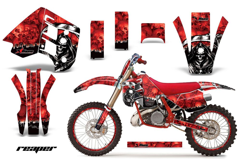 KTM C8 MXC / EXC 300 Dirt Bike Graphic Kit - 1990-1992 Reaper Red