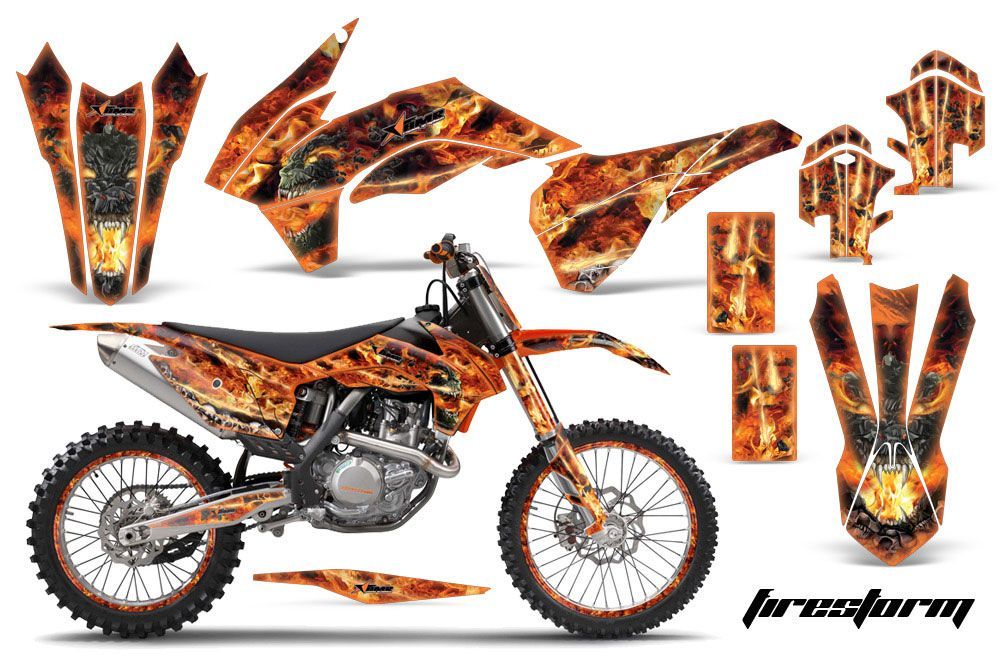KTM C9 SX / SX-F / XC / XC-F Dirt Bike Graphic Kit - 2013-2015 Firestorm Orange