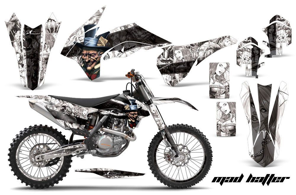 KTM C9 SX / SX-F / XC / XC-F Dirt Bike Graphic Kit - 2013-2015 Mad Hatter White