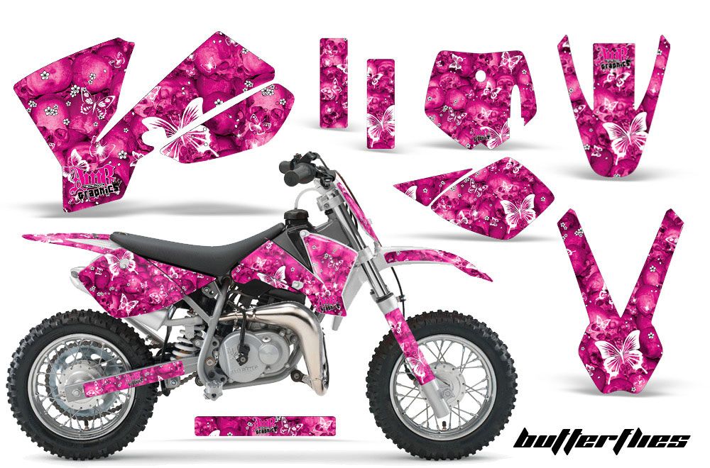 KTM SX 50 Adventure Jr / Sr Dirt Bike Graphic Kit - 2002-2008 Butterfly Pink