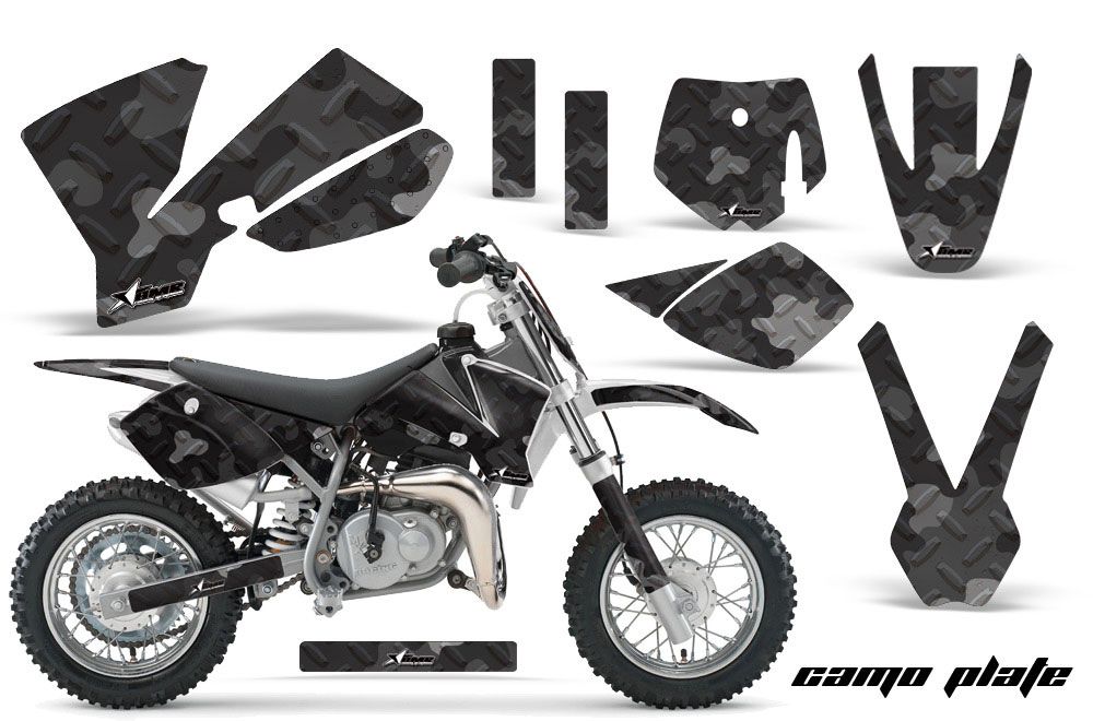 KTM SX 50 Adventure Jr / Sr Dirt Bike Graphic Kit - 2002-2008 Camoplate Black
