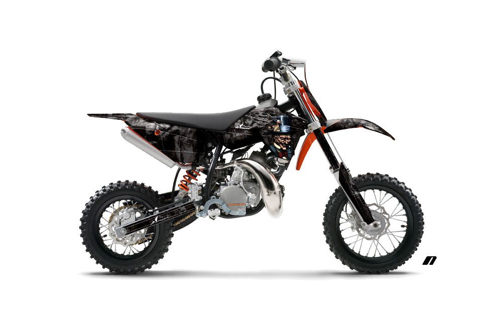 KTM SX 50 Adventure Jr / Sr Dirt Bike Graphic Kit - 2009-2015 Mad Hatter Black