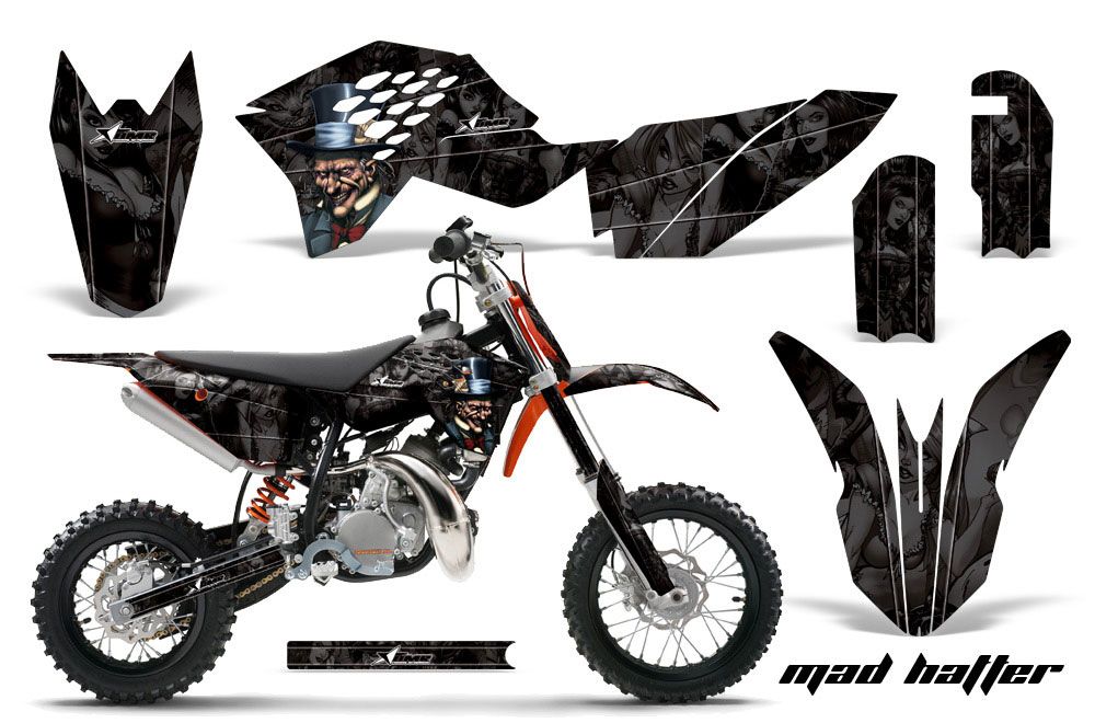 KTM SX 50 Adventure Jr / Sr Dirt Bike Graphic Kit - 2009-2015 Mad Hatter Black