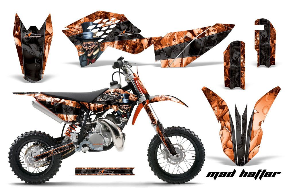 KTM SX 50 Adventure Jr / Sr Dirt Bike Graphic Kit - 2009-2015 Mad Hatter Orange