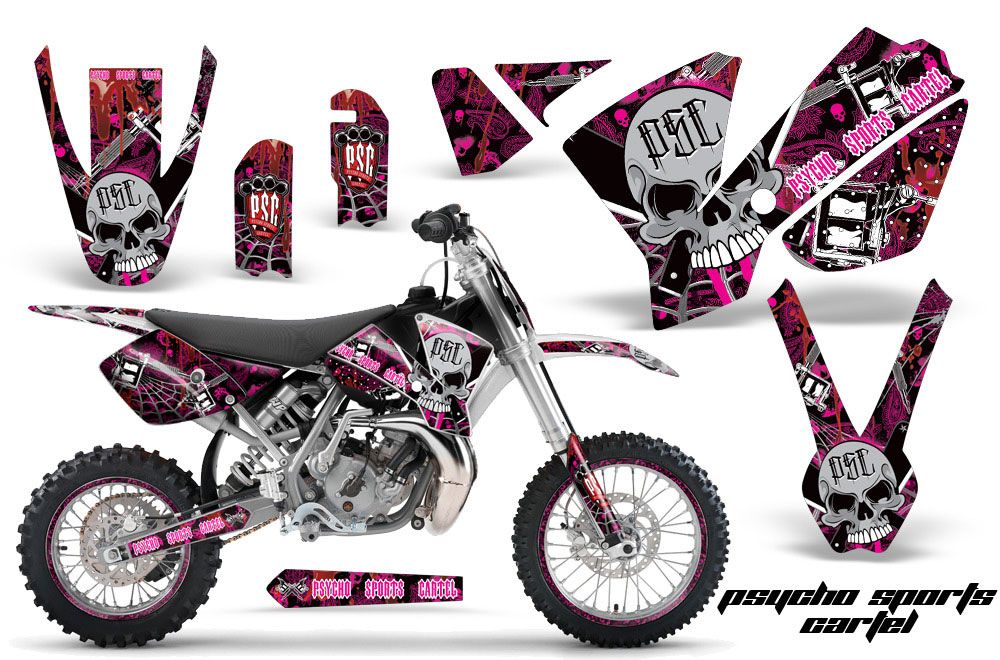 KTM SX 65 Dirt Bike Graphic Kit - 2002-2008 Psycho Sports Cartel Pink