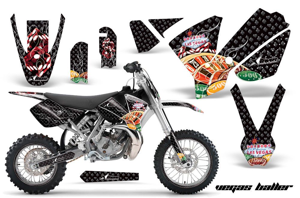 KTM SX 65 Dirt Bike Graphic Kit - 2002-2008 Vegas Baller Black