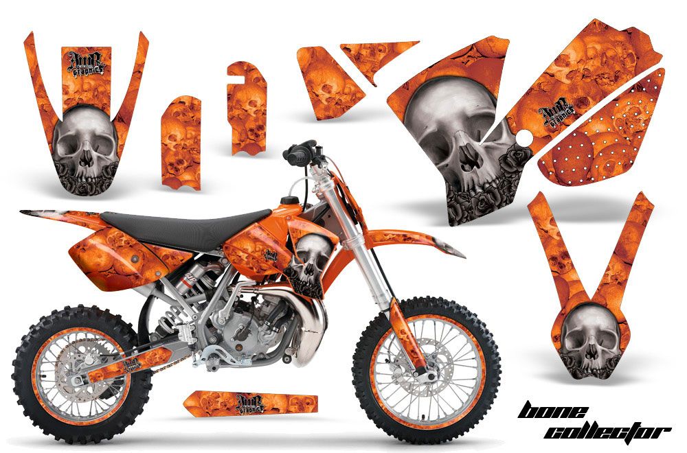 KTM SX 65 Dirt Bike Graphic Kit - 2002-2008 Bone Collector Orange