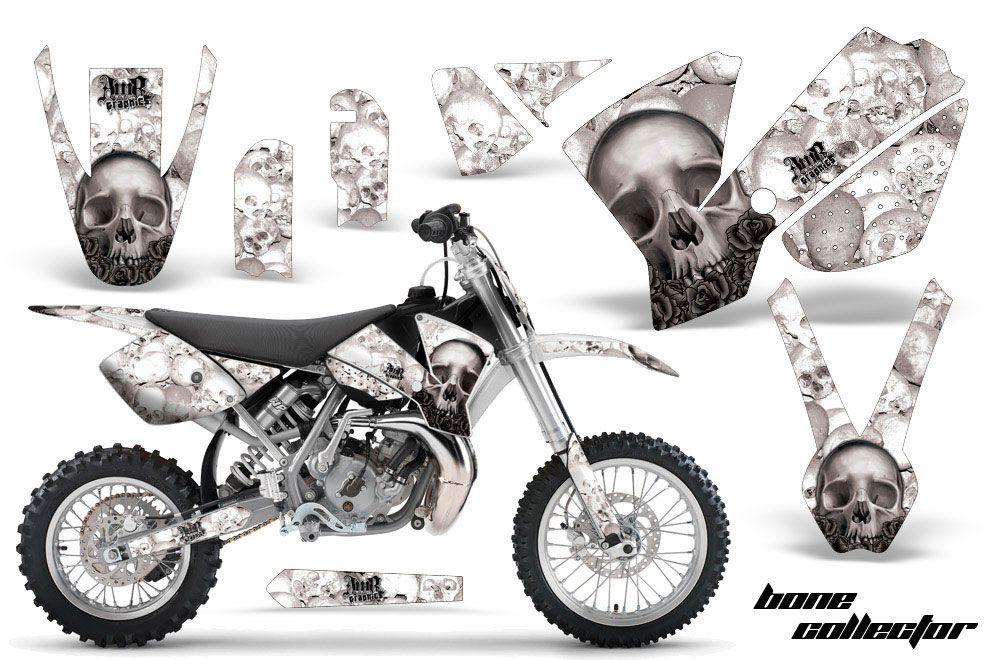 KTM SX 65 Dirt Bike Graphic Kit - 2002-2008 Bone Collector White