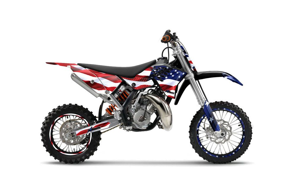 KTM SX 65 Dirt Bike Graphic Kit - 2009-2015 Stars and Stripes Red White & Blue