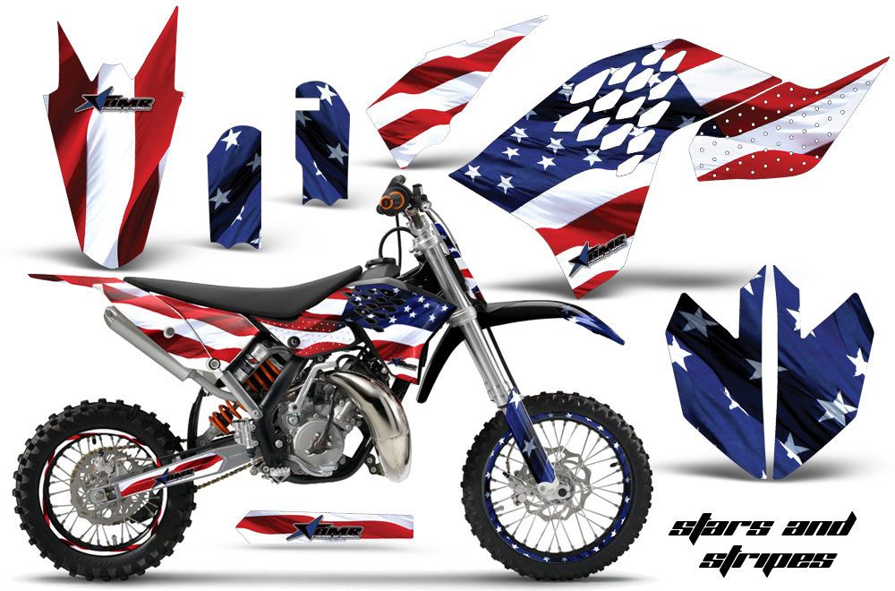 KTM SX 65 Dirt Bike Graphic Kit - 2009-2015 Stars and Stripes Red White & Blue