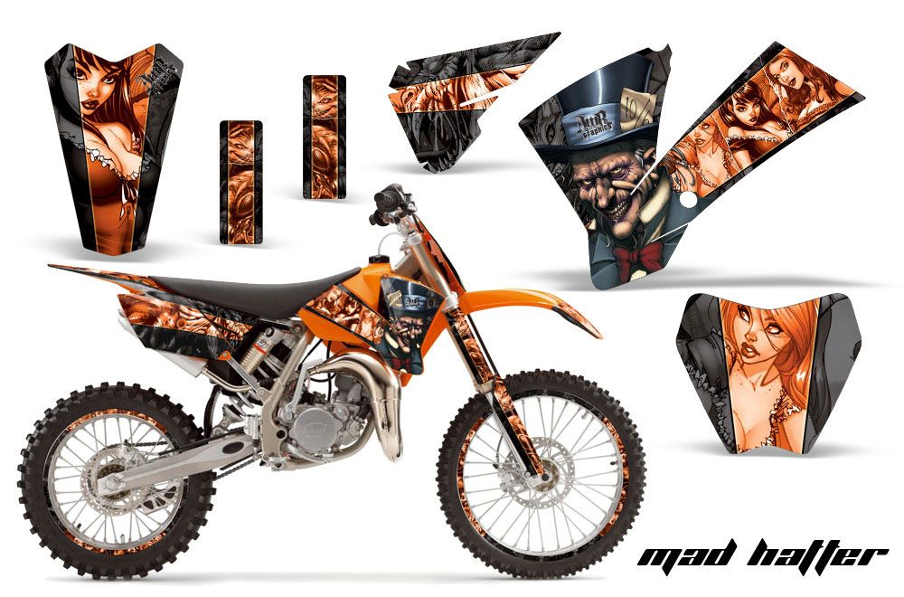 KTM SX 85 Dirt Bike Graphic Kit - 2004-2005 Mad Hatter Black