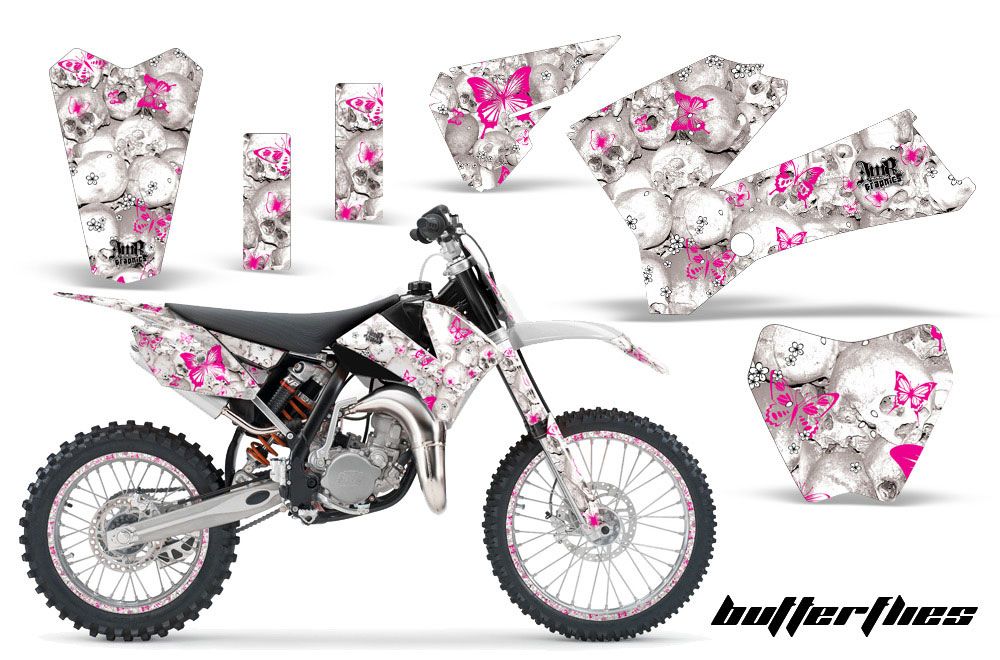 KTM SX 85 Dirt Bike Graphic Kit - 2006-2012 Butterfly White