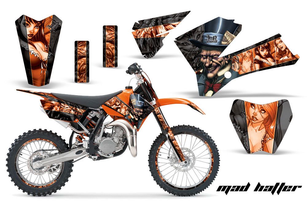 KTM SX 85 Dirt Bike Graphic Kit - 2006-2012 Mad Hatter Black