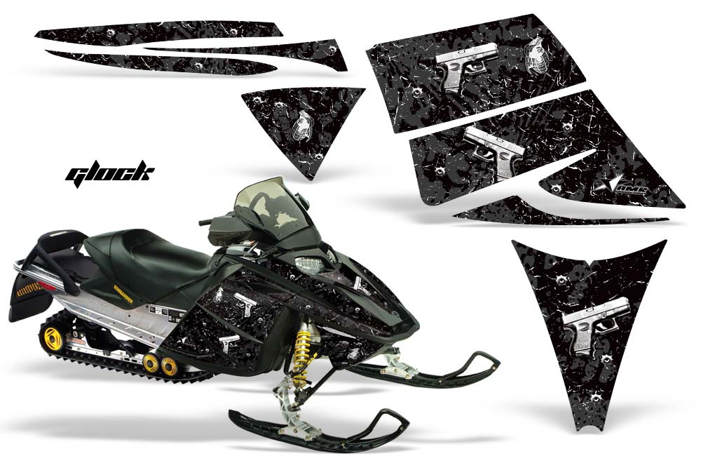 Ski Doo Rev Sled Graphic Kit - 2004-2012 Glock Black