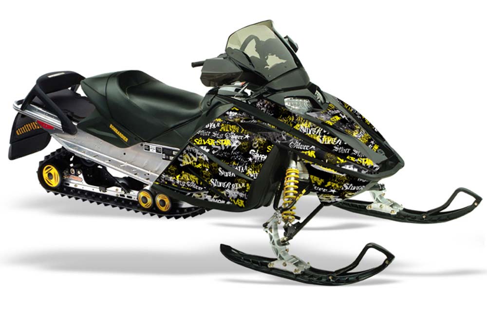 Ski Doo Rev Sled Graphic Kit - 2004-2012 Silver Star - Silverhaze Yellow