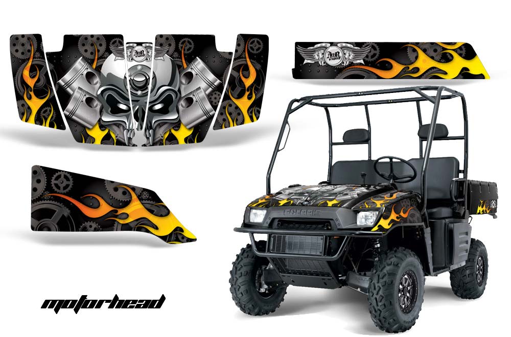 Polaris Ranger 500 / 700 XP Graphic Kit - 2005-2008 Motorhead Black