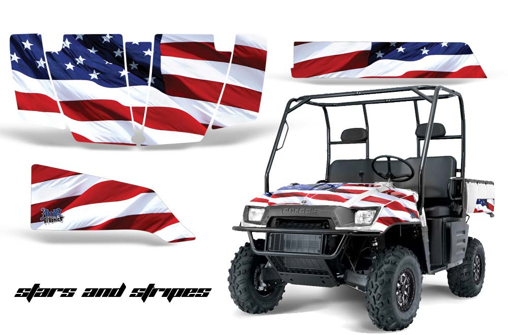Polaris Ranger 500 / 700 XP Graphic Kit - 2005-2008 Stars N Stripes Red White & Blue