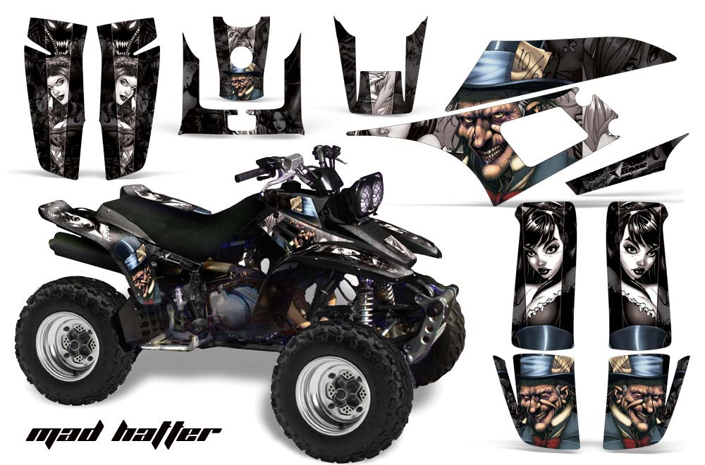 Yamaha Warrior 350 ATV Graphic Kit - All Years Mad Hatter Silver