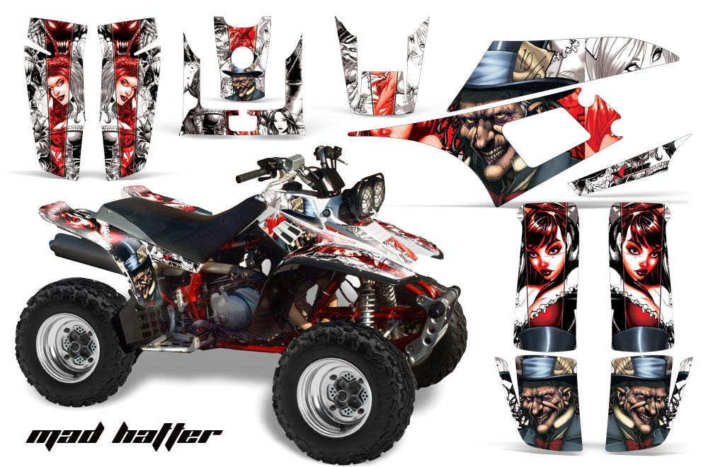 Yamaha Warrior 350 ATV Graphic Kit - All Years Mad Hatter White