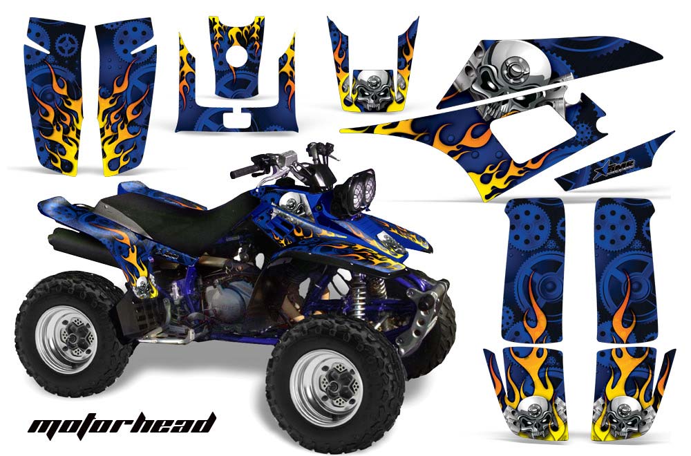 Yamaha Warrior 350 ATV Graphic Kit - All Years Motorhead Blue