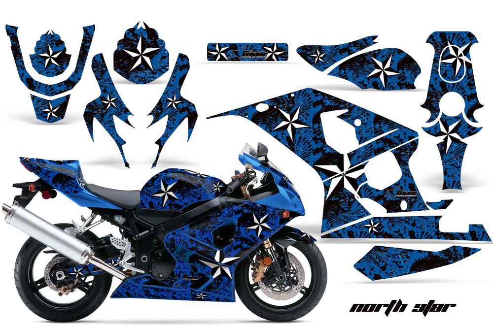 Suzuki GSXR 600 / 750 Graphic Kit - 2004-2005 Northstar Blue