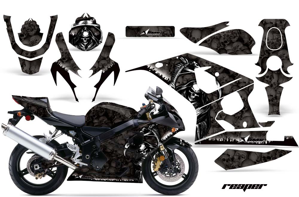 Suzuki GSXR 600 / 750 Graphic Kit - 2004-2005 Reaper Black