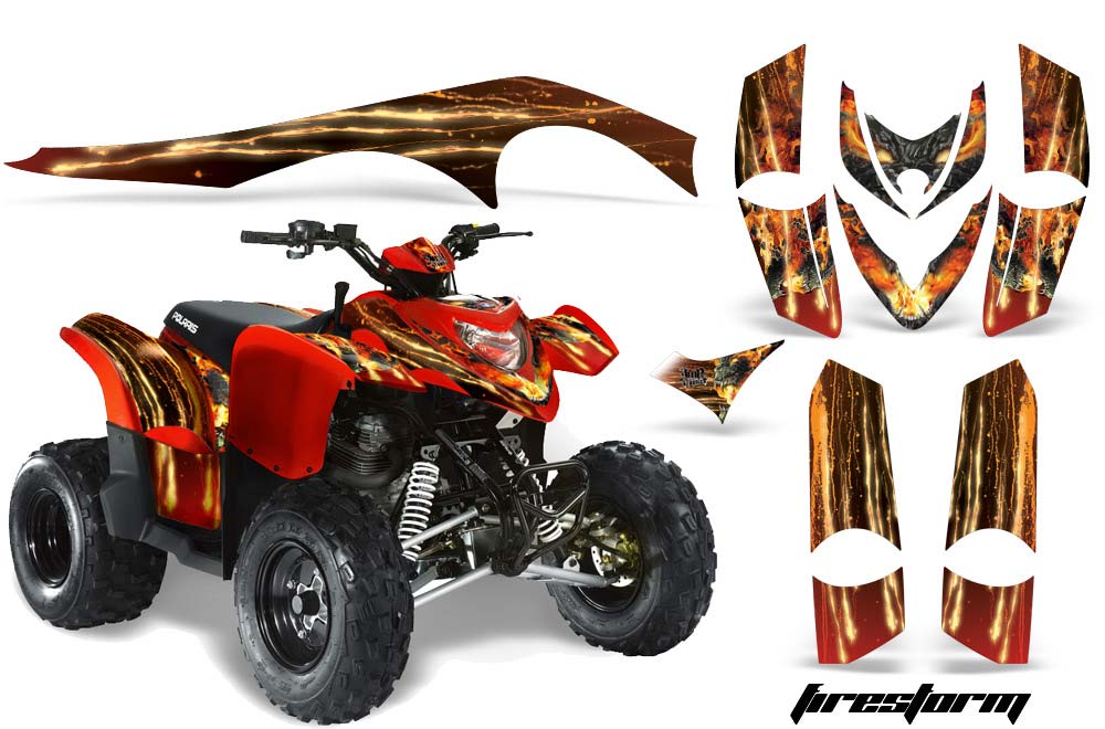 Polaris Phoenix 200 ATV Graphic Kit - 2005-2016 Firestorm Red