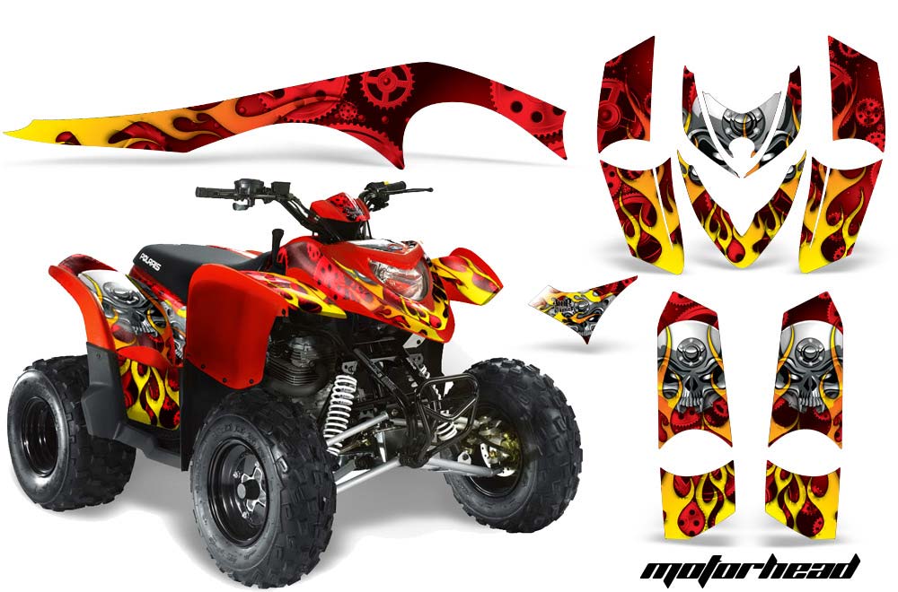 Polaris Phoenix 200 ATV Graphic Kit - 2005-2016 Mad Hatter Red