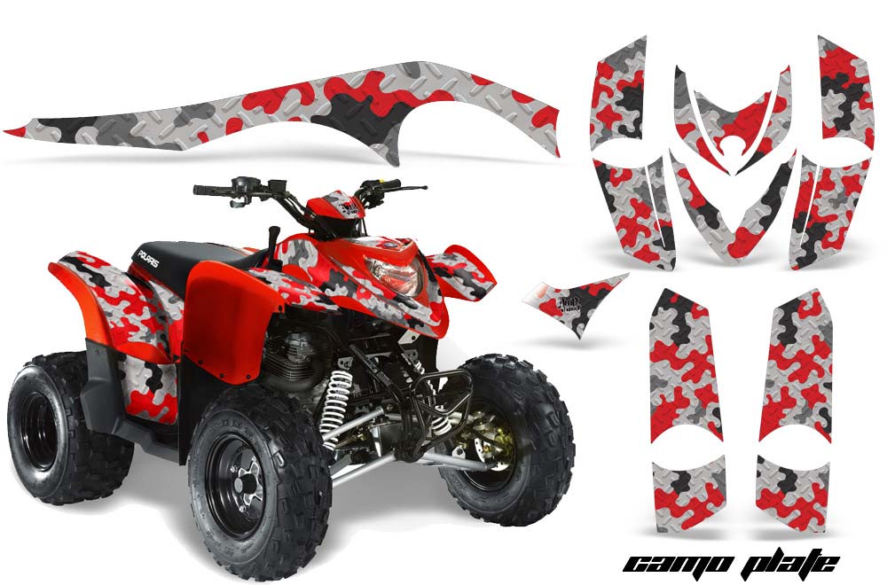 Polaris Phoenix 200 ATV Graphic Kit - 2005-2016 Camoplate Red