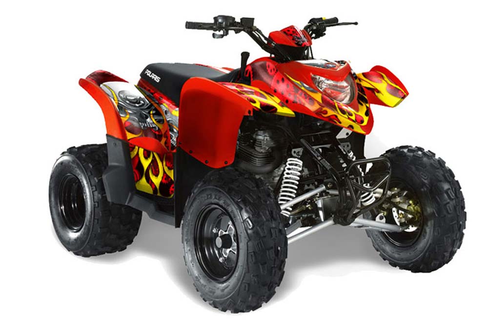 Polaris Phoenix 200 ATV Graphic Kit - 2005-2016 Mad Hatter Red