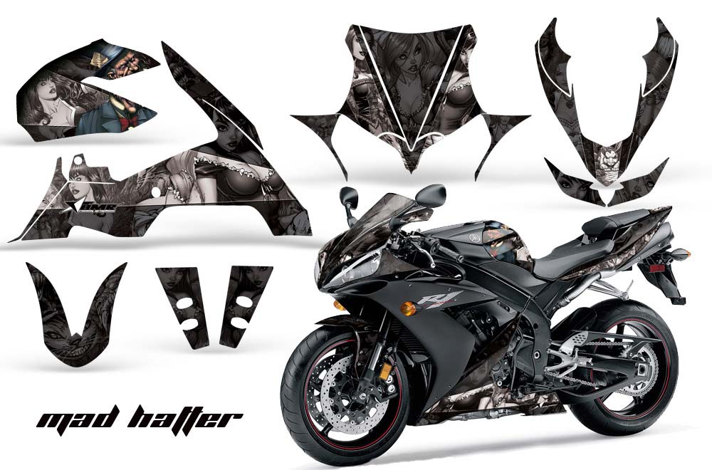 Yamaha R1 Graphic Kit - 2004-2005 Mad Hatter Black