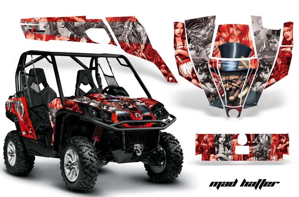 Can-Am Commander 1000 / 800 Graphic Kit - All Years Mad Hatter Red