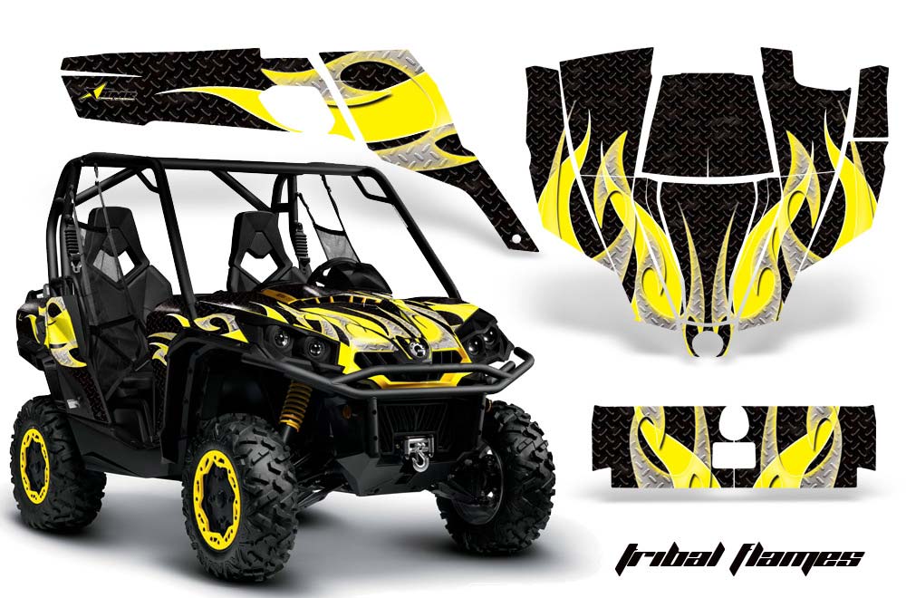 Can-Am Commander 1000 / 800 Graphic Kit - All Years Tribal Flames Yellow