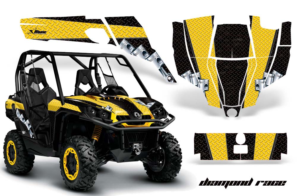 Can-Am Commander 1000 / 800 Graphic Kit - All Years Diamond Race Yellow