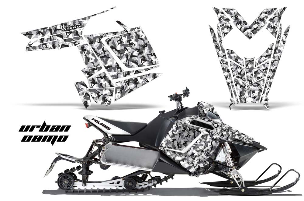 Polaris RMK / PRO-R / Rush / Assault Sled Graphic Kit - 2011-2016 Urban Camo White